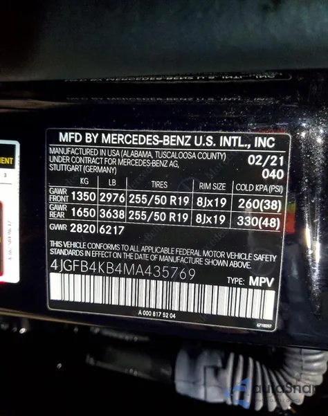 2021 Mercedes-Benz Gle 350 4Matic z USA, uszkodzony, nr VIN 4JGFB4KB4MA435769